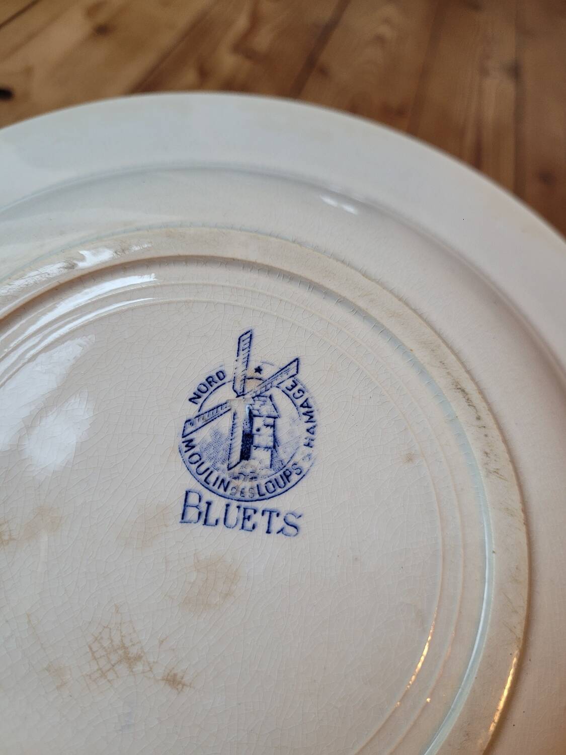 Large Bluets soup plate from Moulin des Loups and Hamage