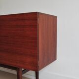 vintage Danish sideboard with black and white drawers