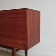 vintage Danish sideboard with black and white drawers