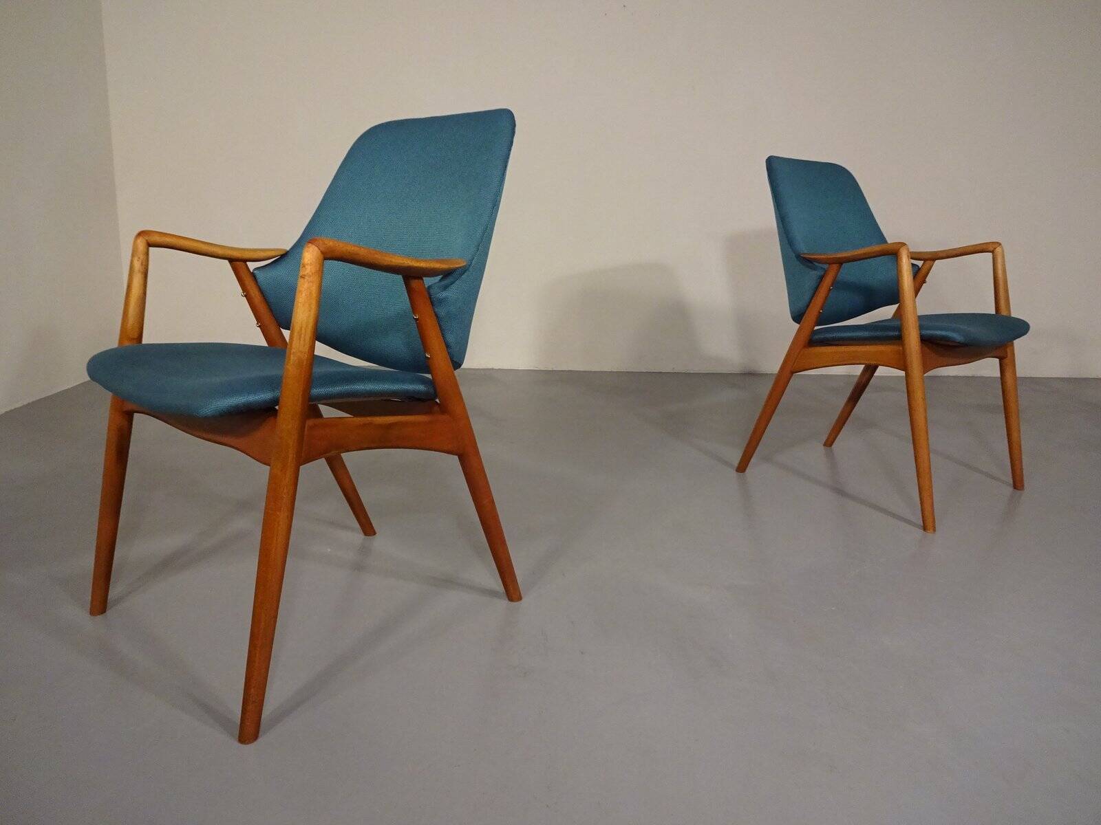 Set of Danish Beech Armchairs, 1960s