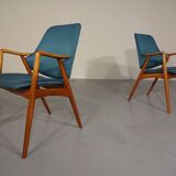 Set of Danish Beech Armchairs, 1960s