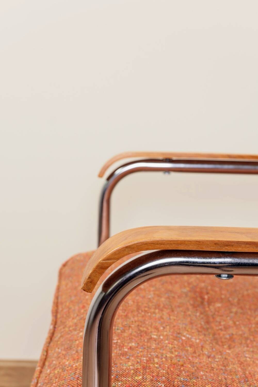 Bauhaus desk chair chrome granola 1970