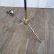 Vintage three-light floor lamp, in brass and opaline metal 1960