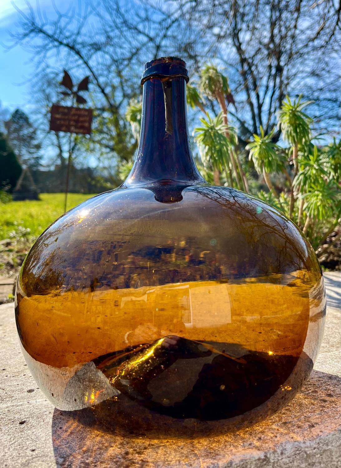 3L amber demijohn