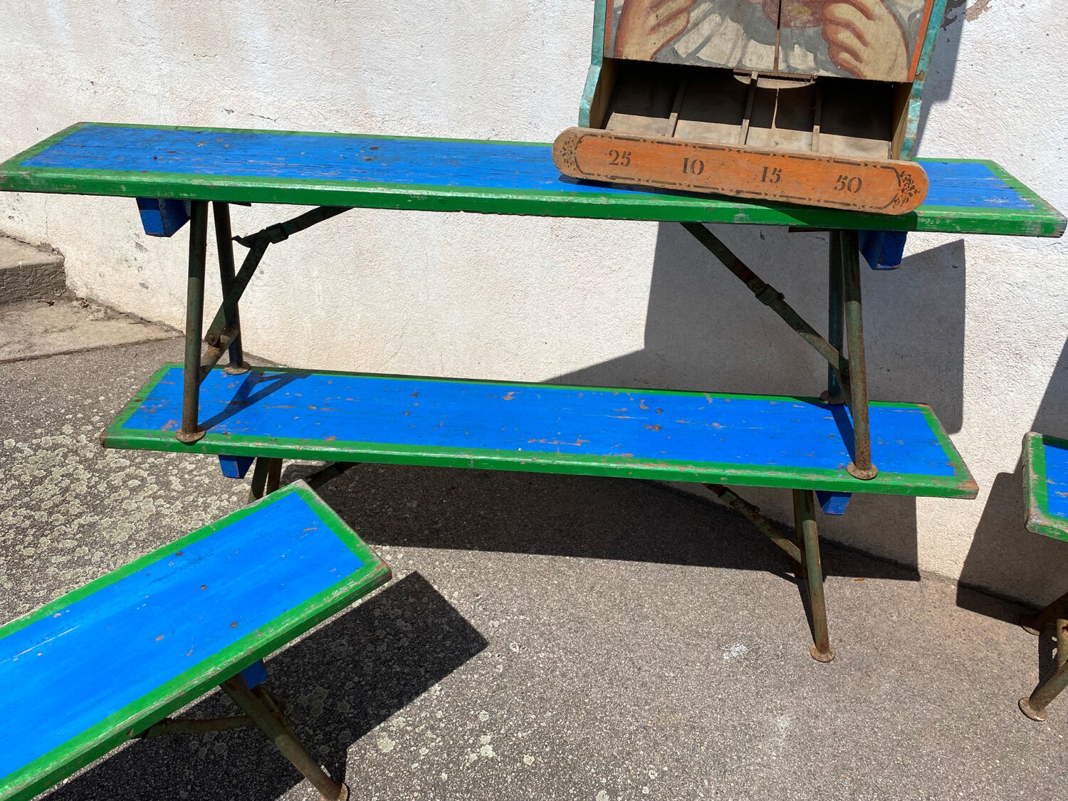 Set of 6 fairground benches