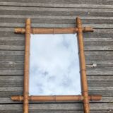 Antique turned wooden mirror