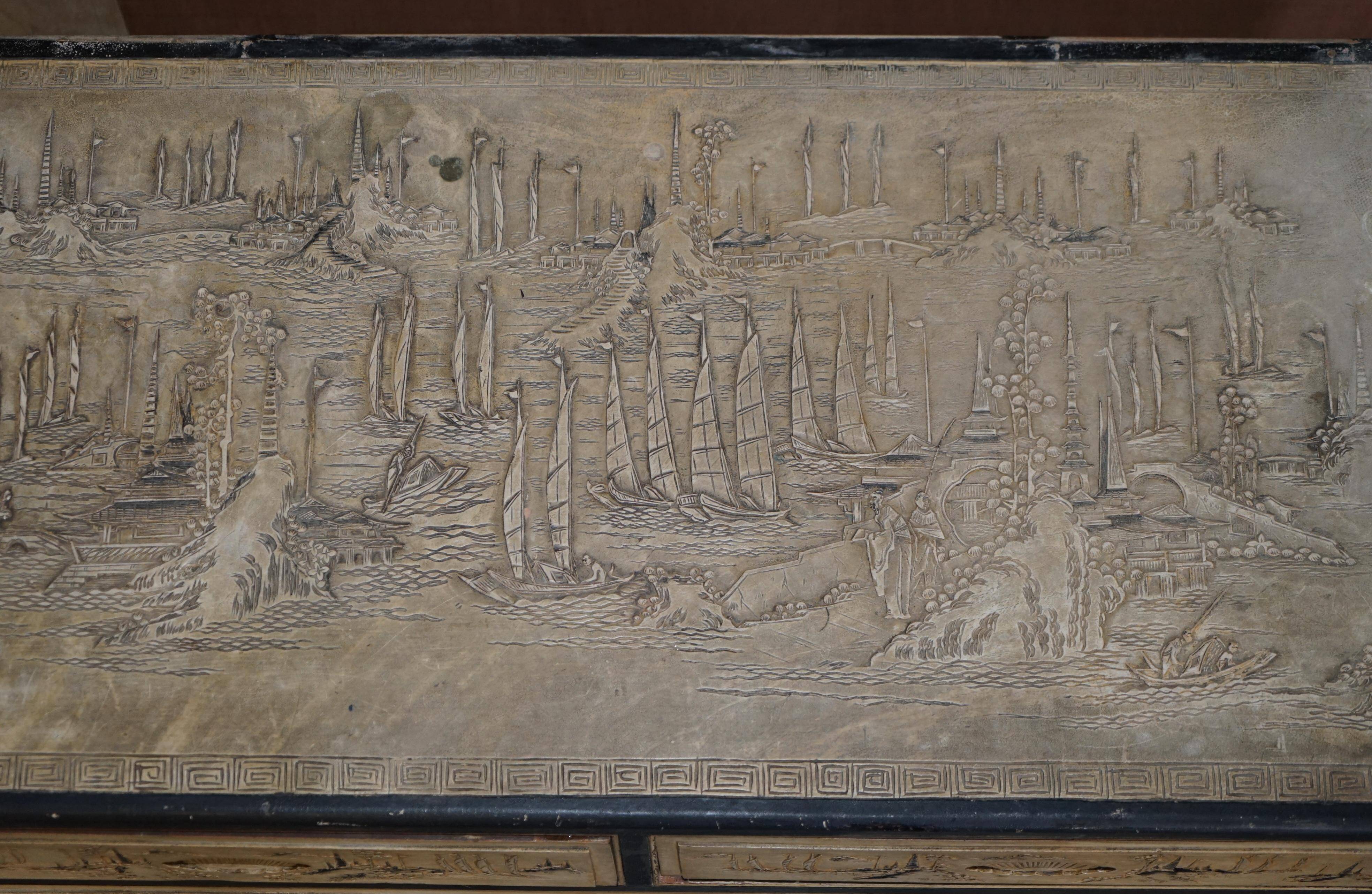 Chinese commode carved from camphor wood