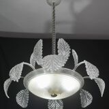 Art Deco Barovier e Toso Chandelier, Murano Glass, 1940s