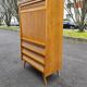 Secrétaire vintage pied compas 1960 rotin