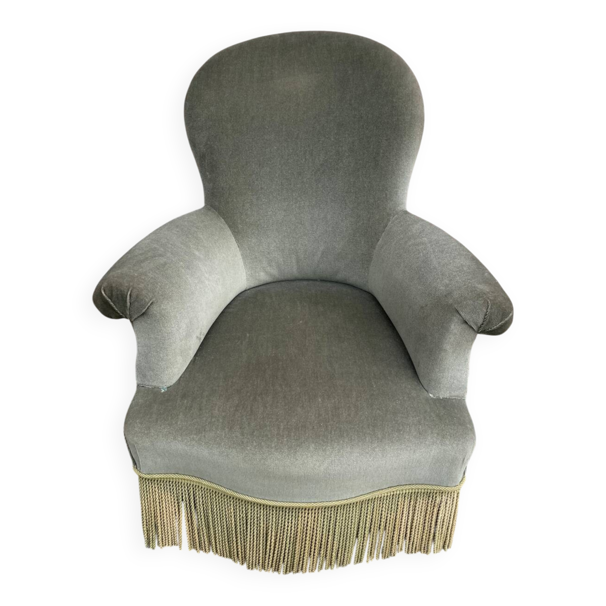 Fauteuil crapaud velours vert