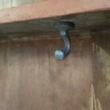 Wall shelf 3 shelves + 4 hooks cast iron polychrome wood