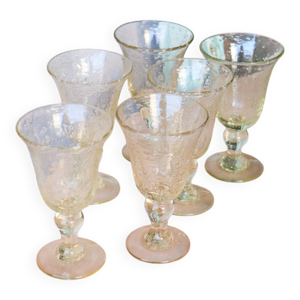 6 Verres à pied en verre