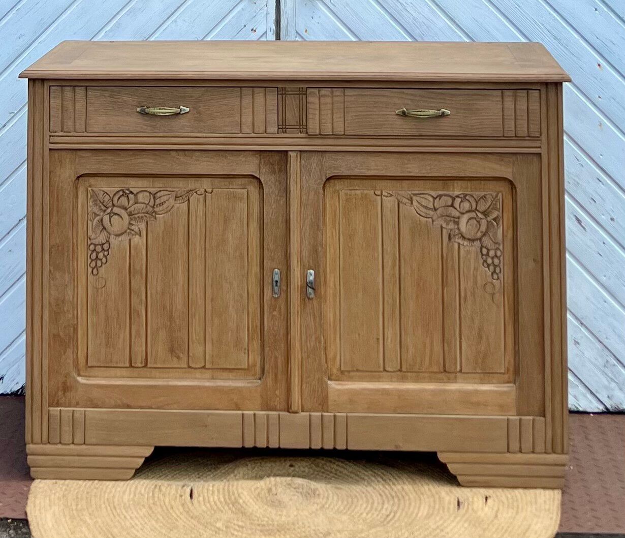 Antique solid oak Art Deco sideboard - 2 drawers