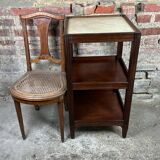 English mahogany side table / serving table with marble top 1900/1920