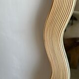 Zigzag rattan foot mirror H:182cm