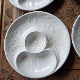 4 barbotine plates with artichoke pattern from Bordallo.