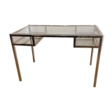 Glass and brass desk