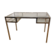 Glass and brass desk