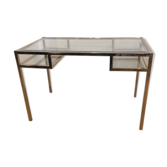 Glass and brass desk
