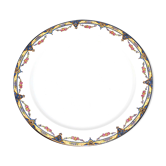 Plat rond en porcelaine de limoges - w. guerin & cie 1900 - décor guirlandes fleuries