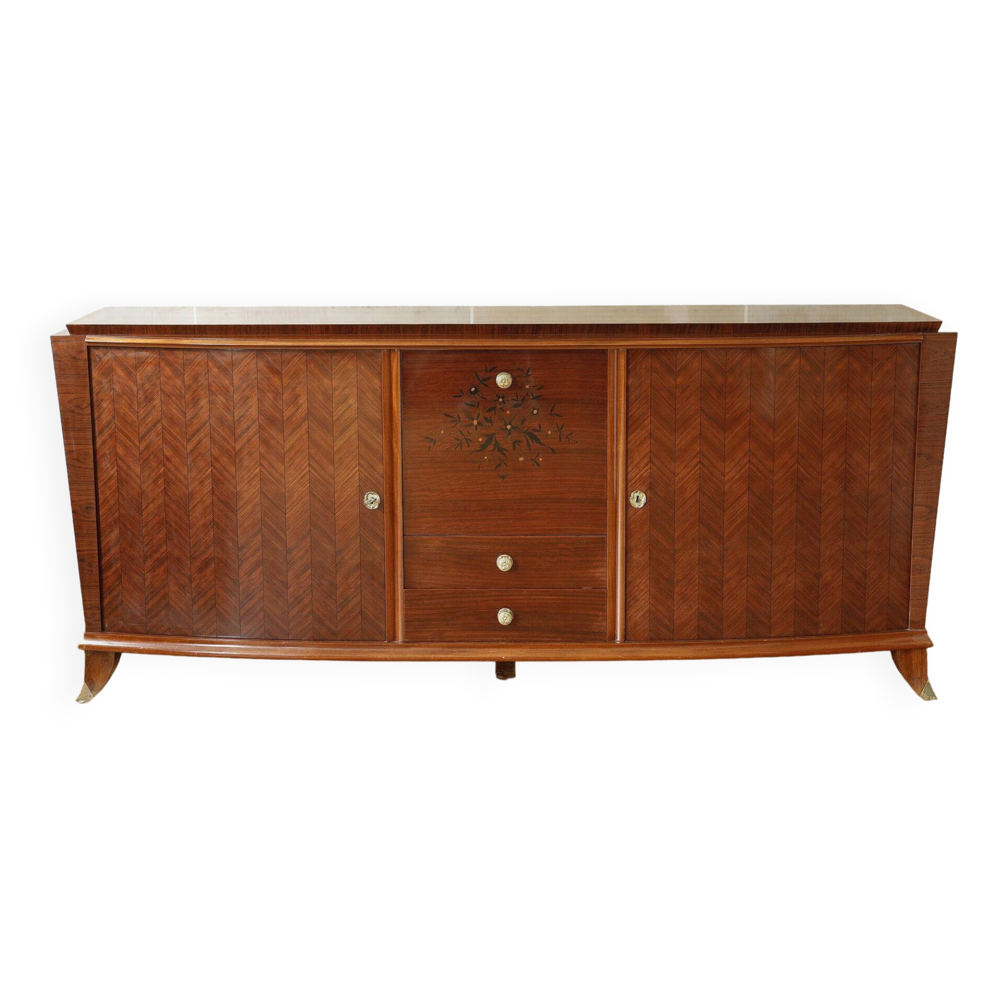 Rosewood and rosewood sideboard in the style of Jules Leleu