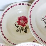 6 vintage Badonviller soup plates, Germaine model 220635