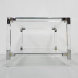 Hollywood Regency coffee table with perspex frame