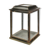 Central showcase in patinated wood