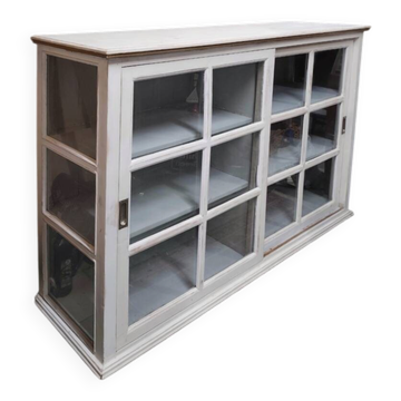 Meuble de métier, vitrine basse ancienne