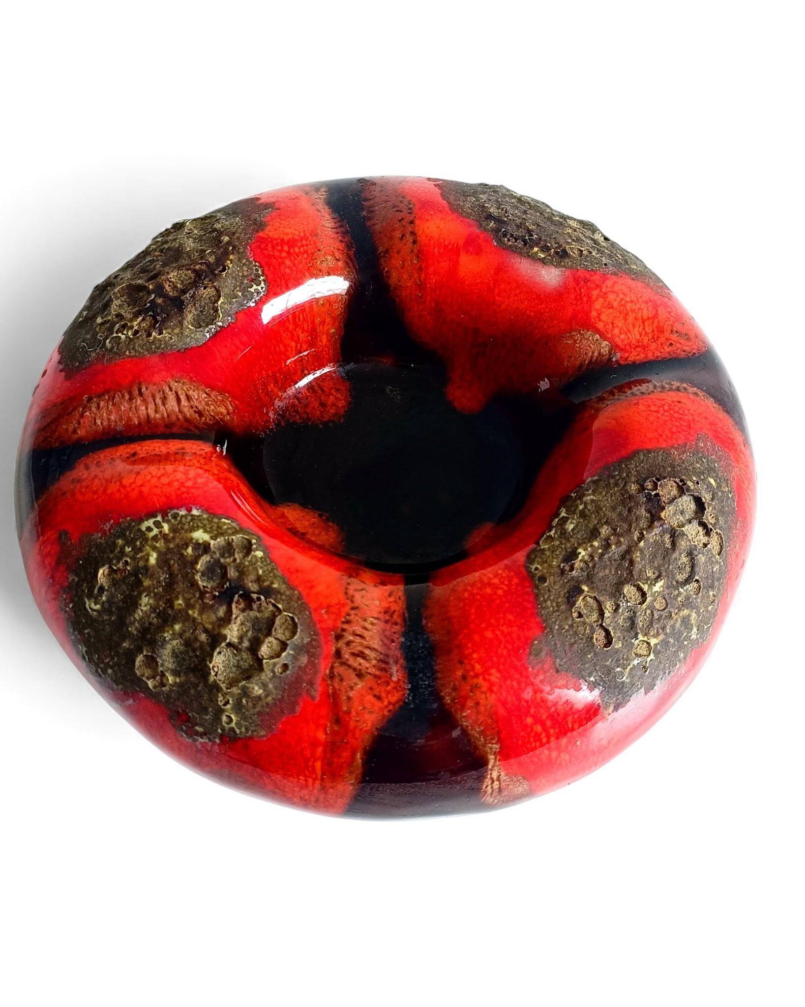 Sculptural Vallauris Ceramic Vide-Poche, Fat Lava Glaze, France, 1950s