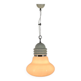 Lampe à Suspension en Métal et Verre de Lait des Années 1960, Italie
