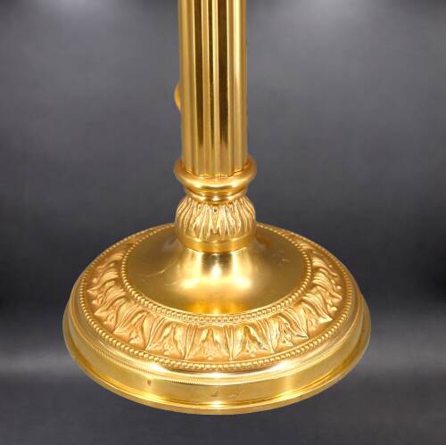Bronze Gilt Bouillotte Lamp with Pleated Shade
