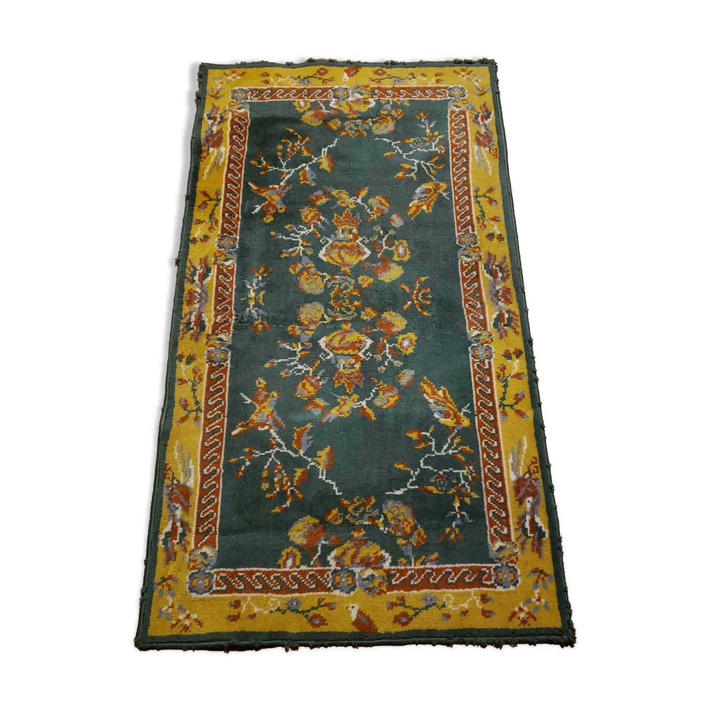 Tapis rectangulaire en laine à motifs