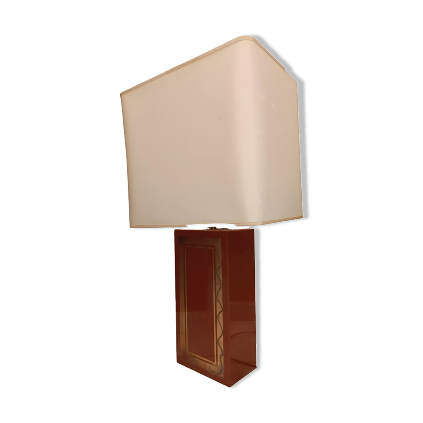 Large lamp 2 foot lights lacquered resin house style Le Dauphin