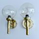 Pair Vintage Scandinavian Glass Wall Lights