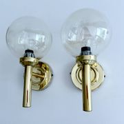 Paire d'appliques murales vintage scandinaves en verre