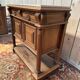Desserte, console Henri III en noyer et marbre beige