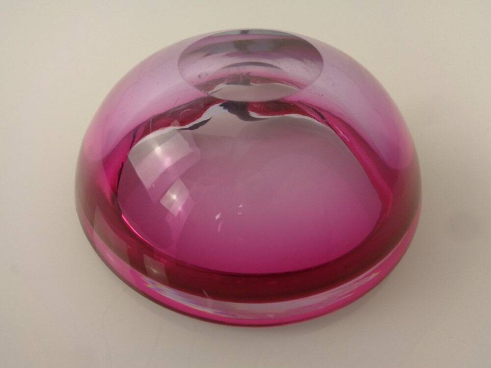 Sommerso Murano Glass Ashtray, Italy, 1960s