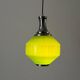 Green glass ceiling light with chrome frame, 1960s, Germany