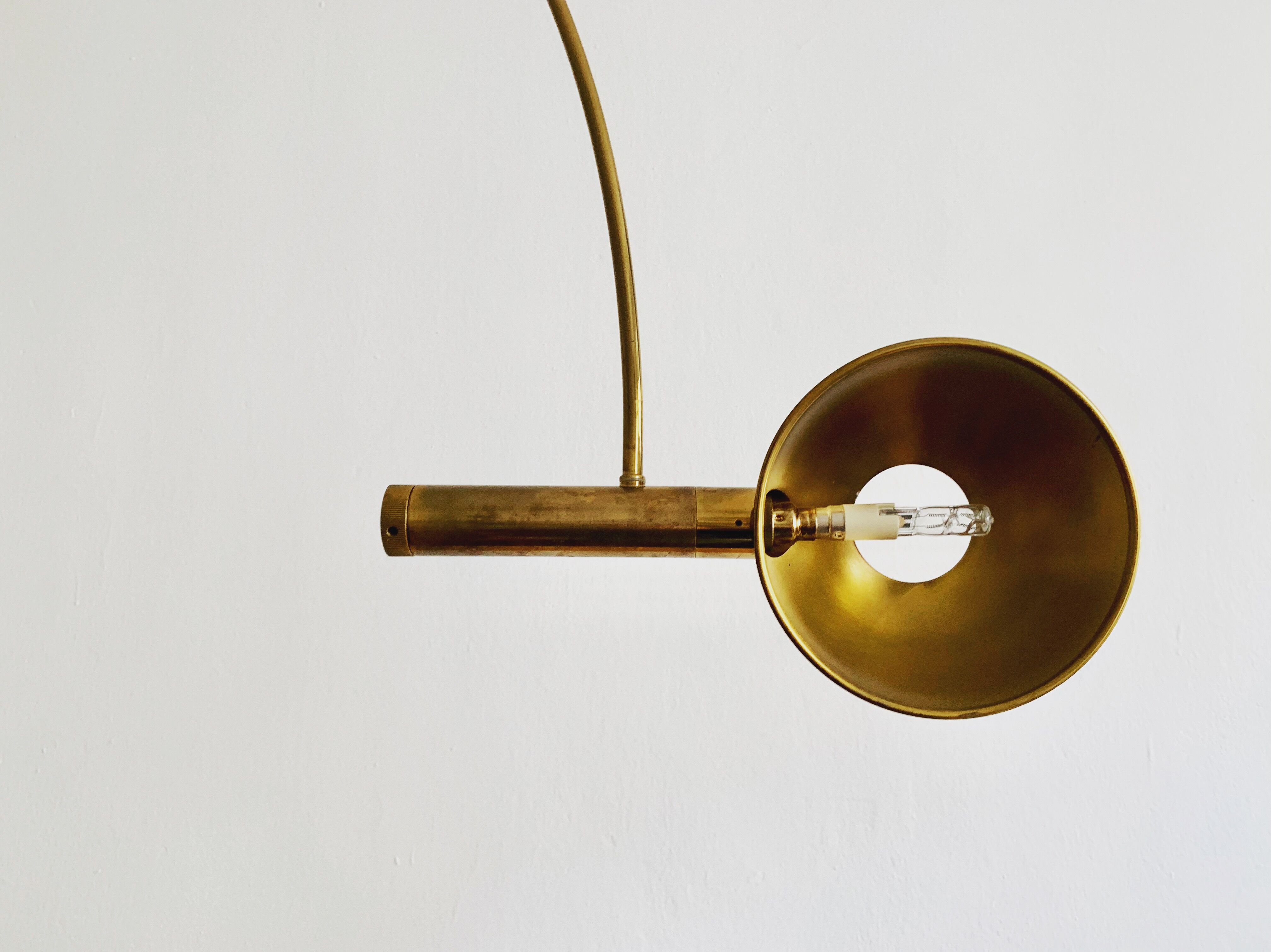 stunning Mid Century Modern brass UNA arc lamp by Florian Schulz