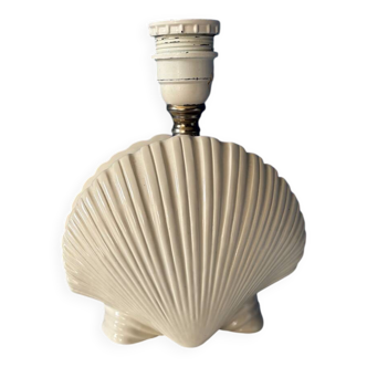 Vintage ceramic shell lamp base - Cream white - Bo style