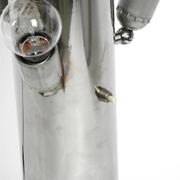 Heavy huge XXL 1970s metal chrome table lamp with metal shade | Heigh 75 cm