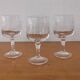 Set of 5 old port glasses with engraved crystal stems