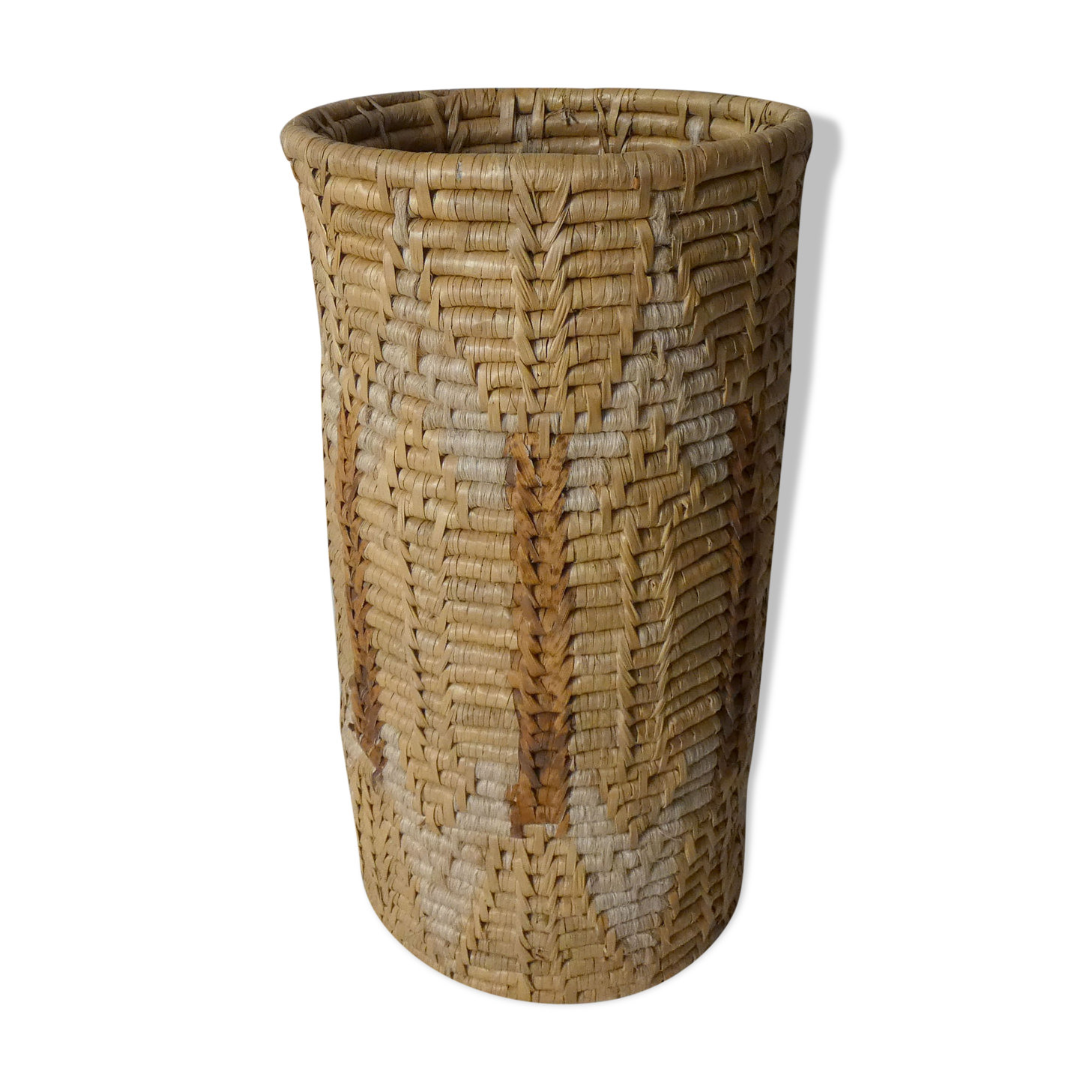 Vintage rattan umbrella holder