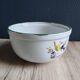Saladier vintage faïence blanche oiseau exotique style Moustiers