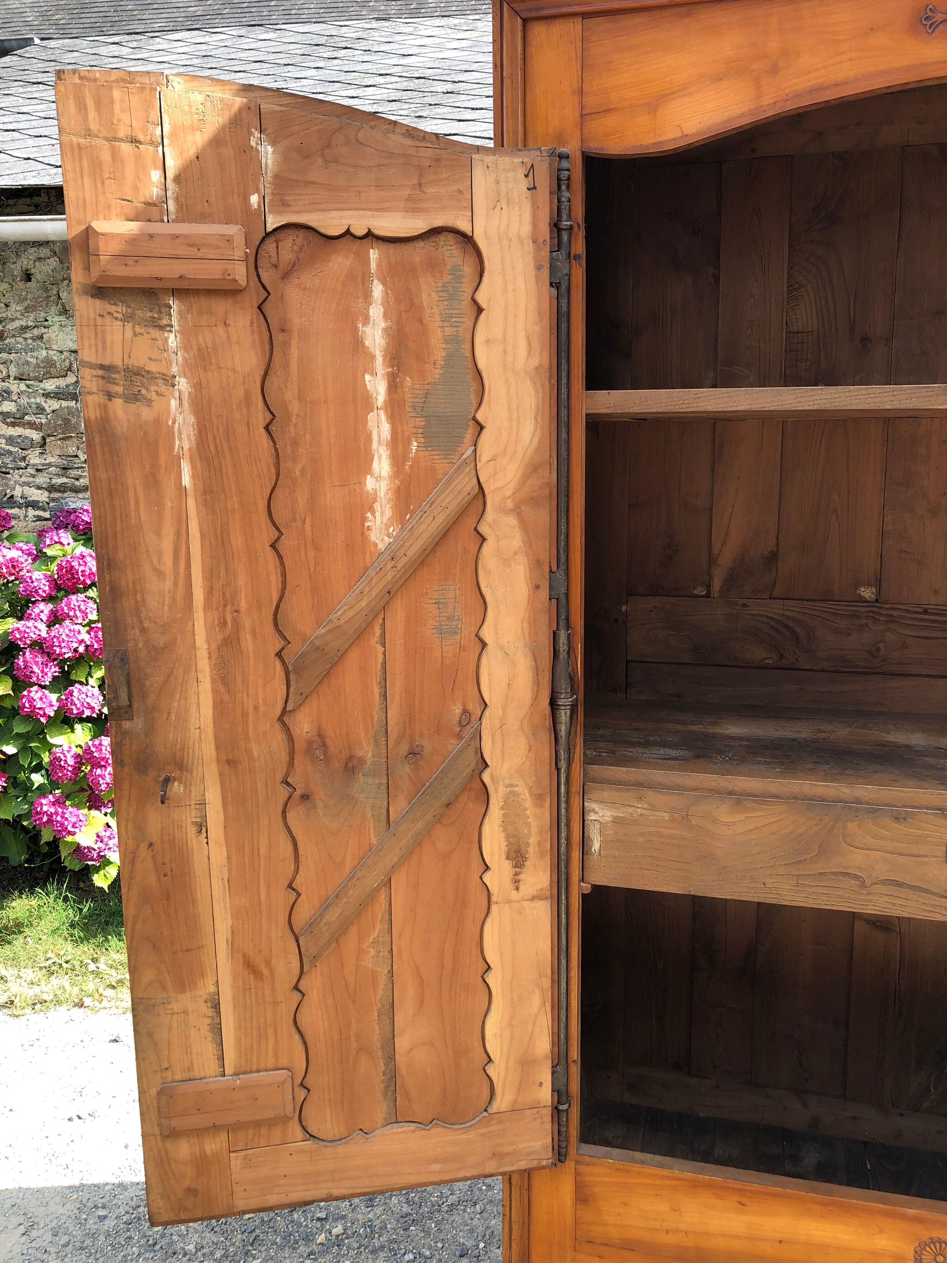 Louis XV style cherry wood cabinet late 19th century