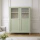 Renovated antique display cabinet – Lizard Green (Pure & Paint)