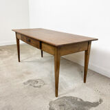 French antique dining table oak and pine