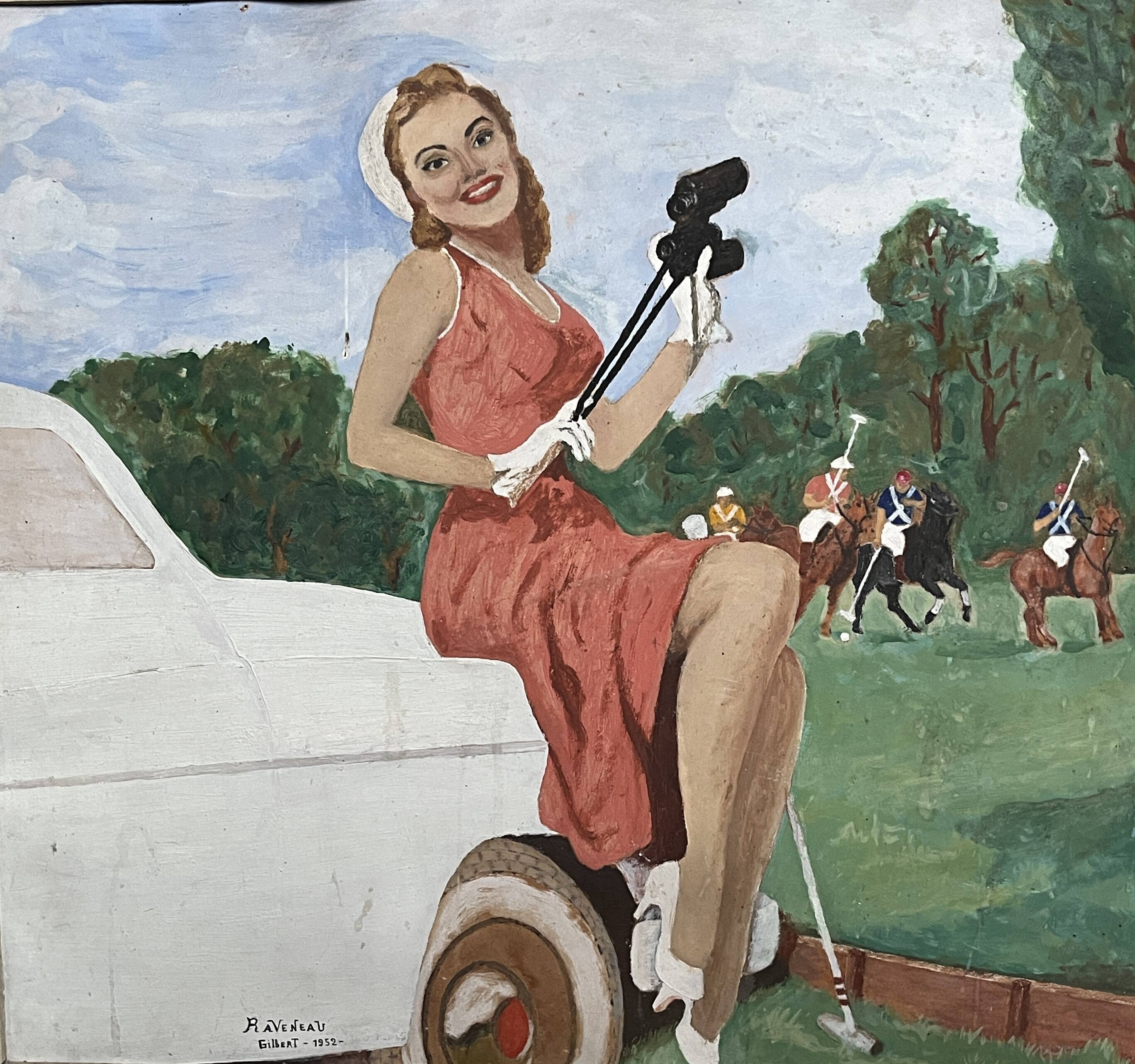 Gouache on pin-up panel signed and dated 20th century
