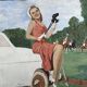 Gouache on pin-up panel signed and dated 20th century